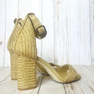 JEFFREY CAMPBELL x Revolve Rowboat Ankle Strap Woven Espadrille Sandal Heel 9.5